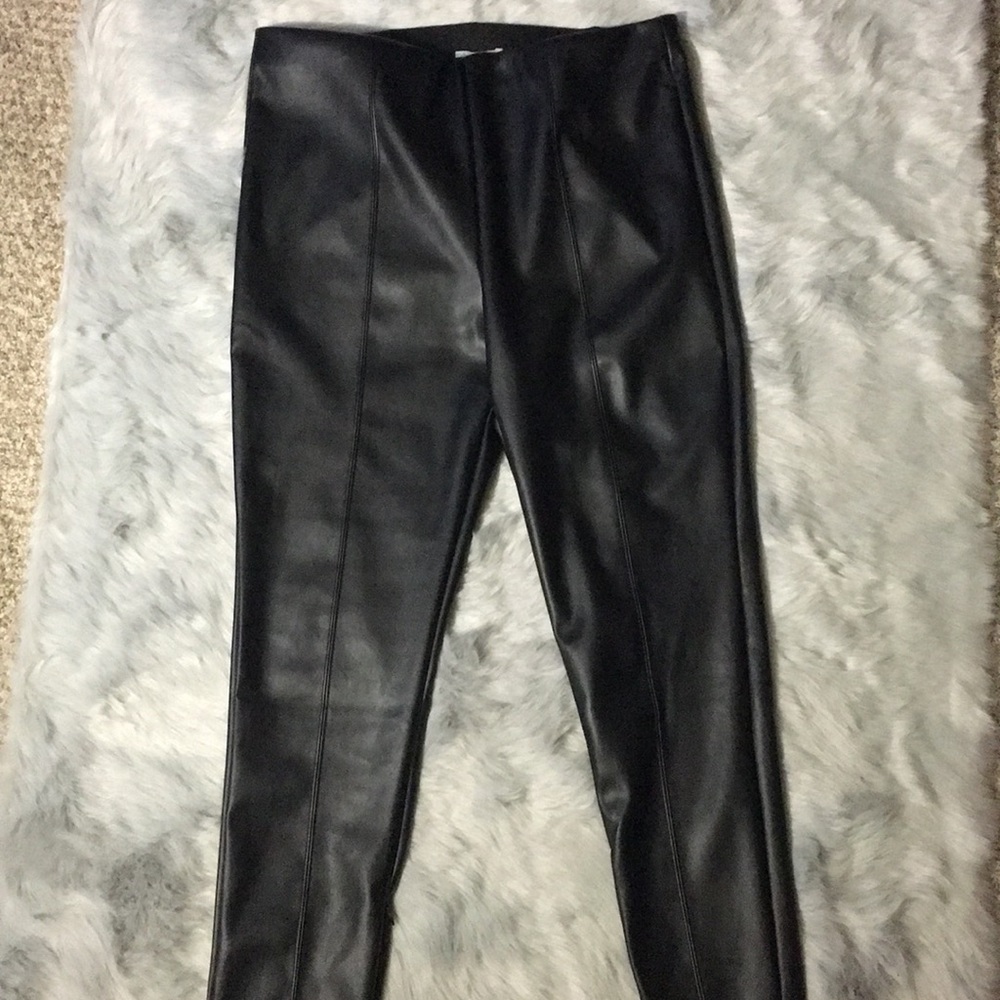 Faux leather pants
